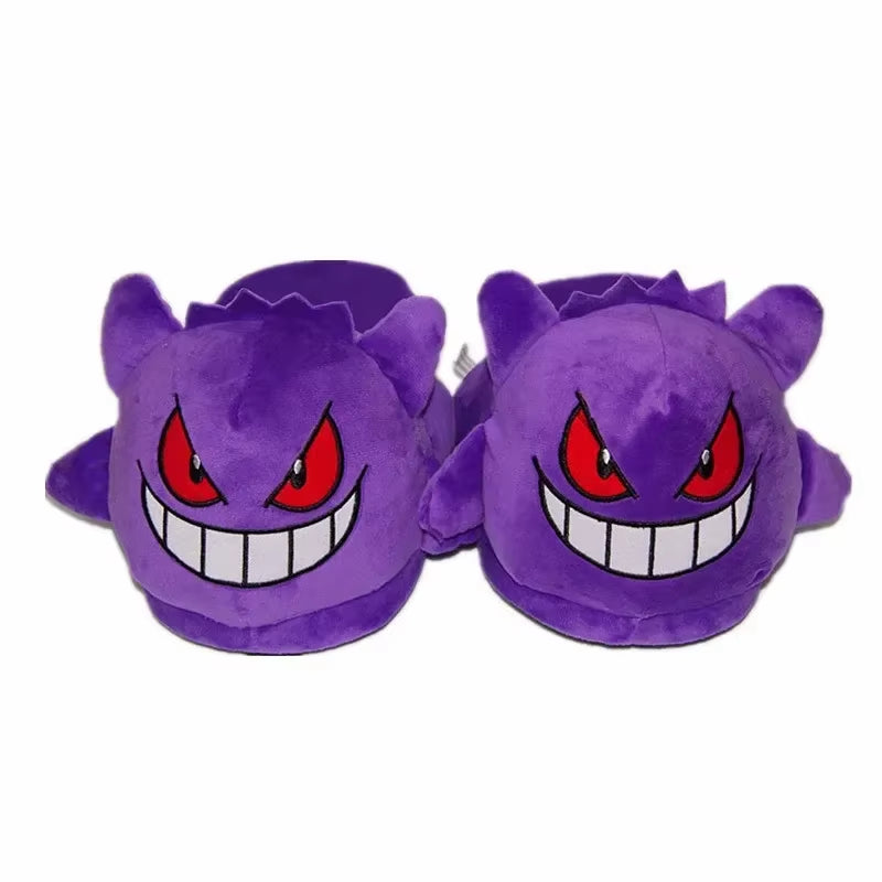 280MM  Gengar Snorlax Winter Slippers Bottom Soft Insole Home Shoes Thick Slippers Indoor Non-Slip Comfortable Slippers