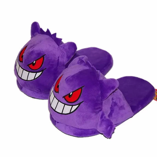 280MM  Gengar Snorlax Winter Slippers Bottom Soft Insole Home Shoes Thick Slippers Indoor Non-Slip Comfortable Slippers